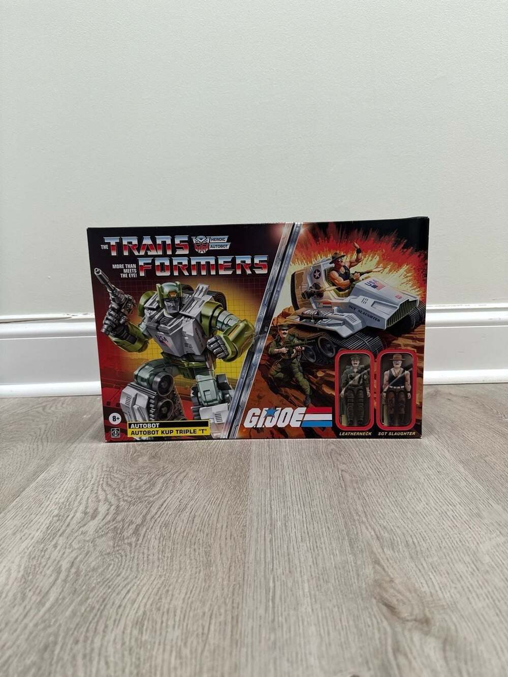 Transformers x G.I. Joe Collab Autobot Kup Triple T with Sgt. Slaughter & Leathe